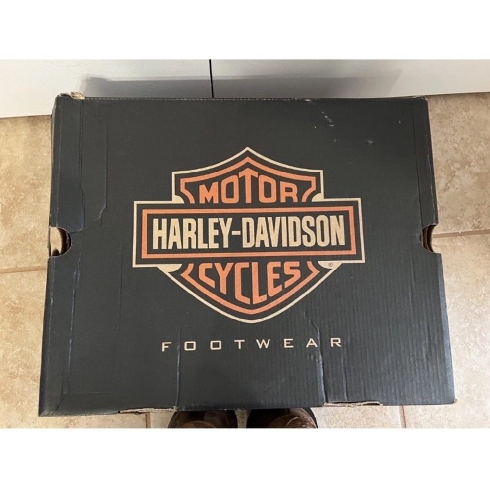 Harley-Davidson W Auburn Harness Brown Leather Stud Zippered Motorcycle Boot 8 - Picture 5 of 16
